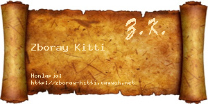 Zboray Kitti névjegykártya